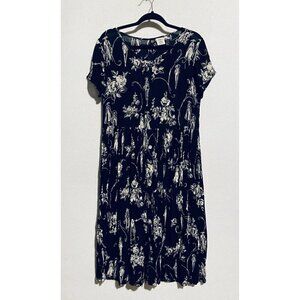 Bila Dress Womens Small Floral Fancy Ladies Short Sleeve Button Front Boho